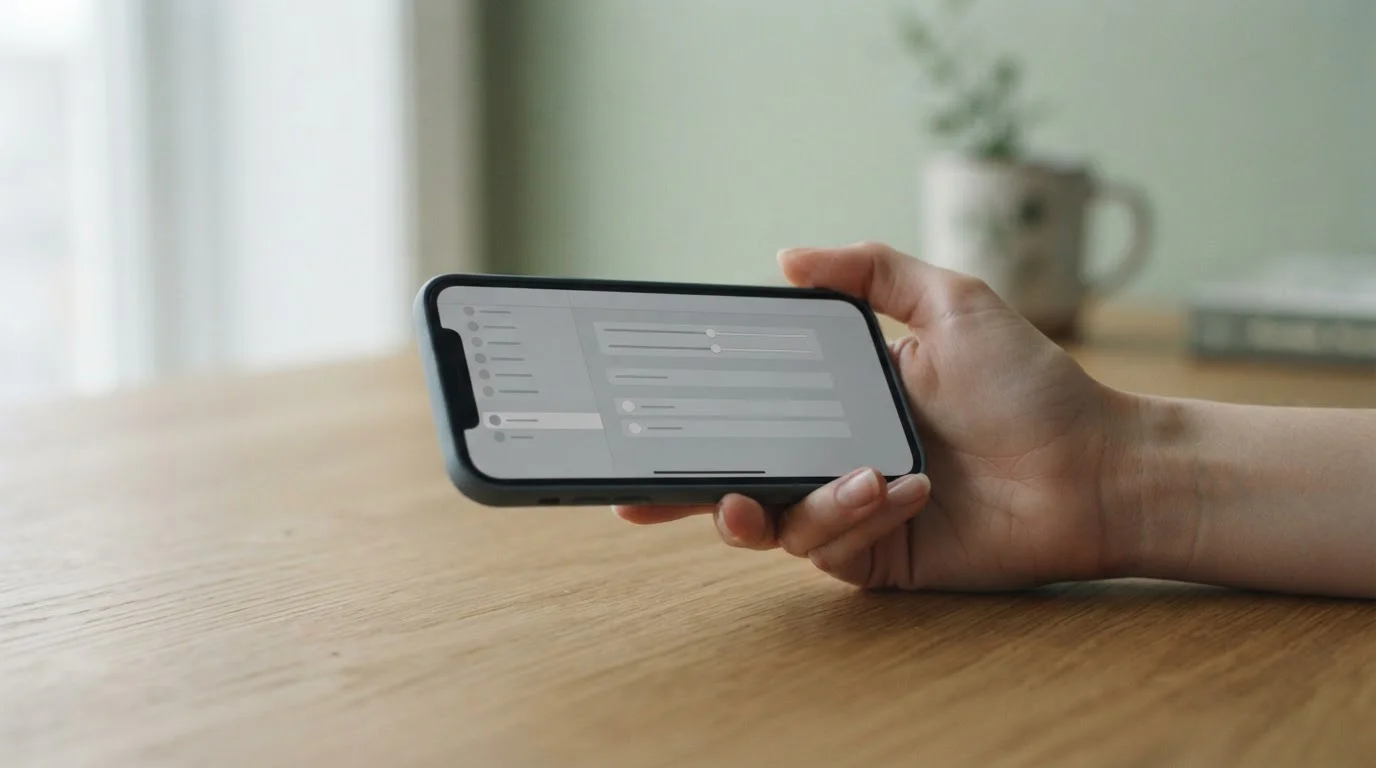 Hand stellt in einer neutralen App ein Einzahlungslimit ein