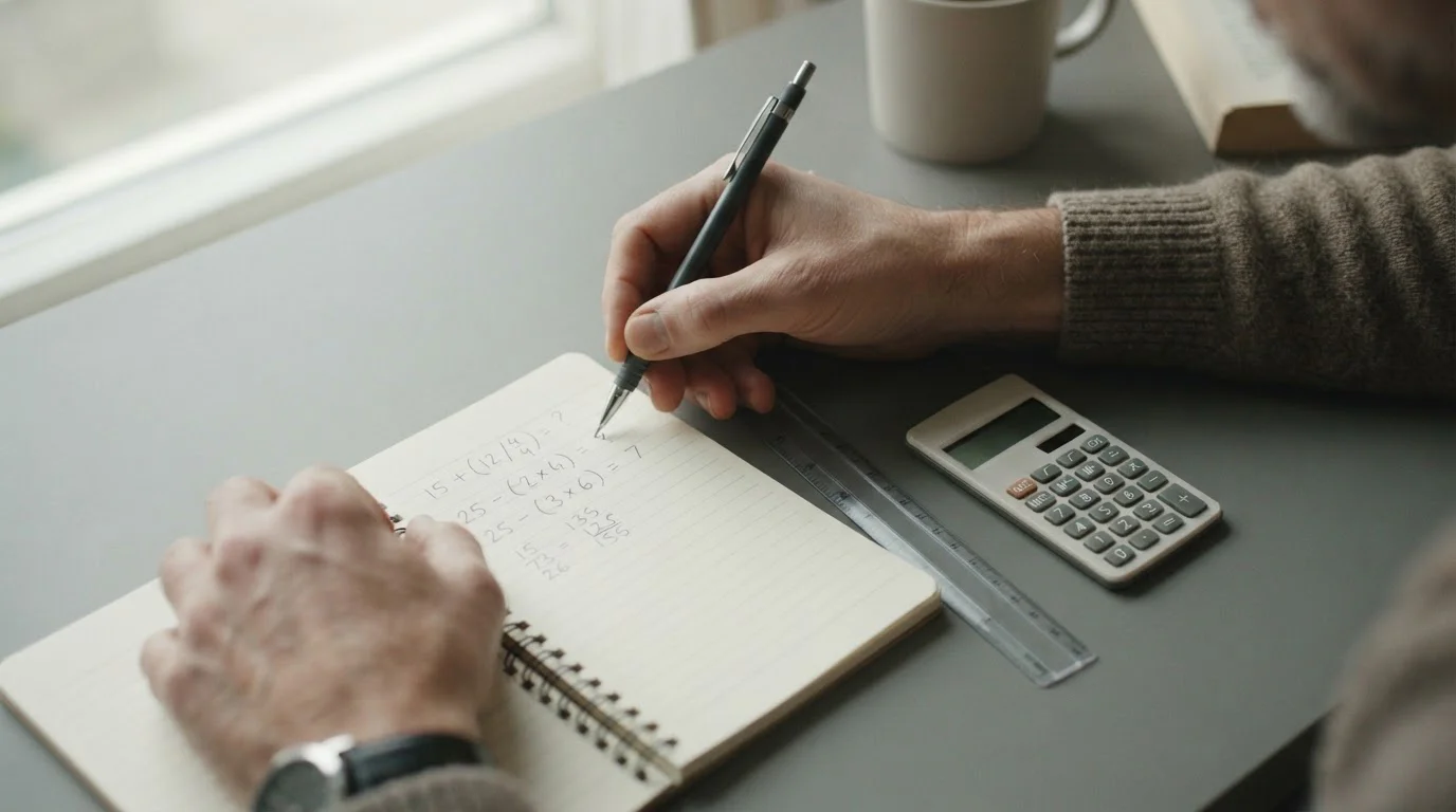 Handschriftliche Notizen mit einfacher Rechnung zur Wettsteuer