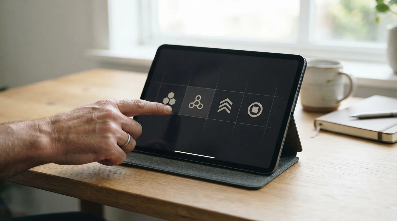 Verschiedene digitale Zahlungsoptionen auf Tablet-Bildschirm